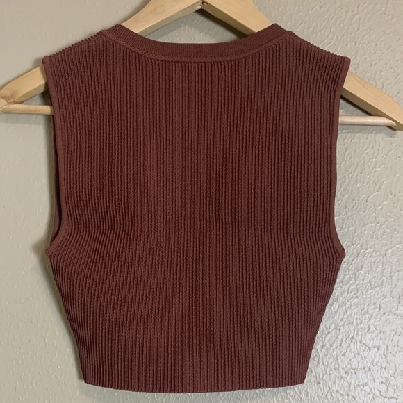 Babaton Women’s Sculpt Knit Muscle Tank‎ Brown Bodycon Small - Picture 4 of 7